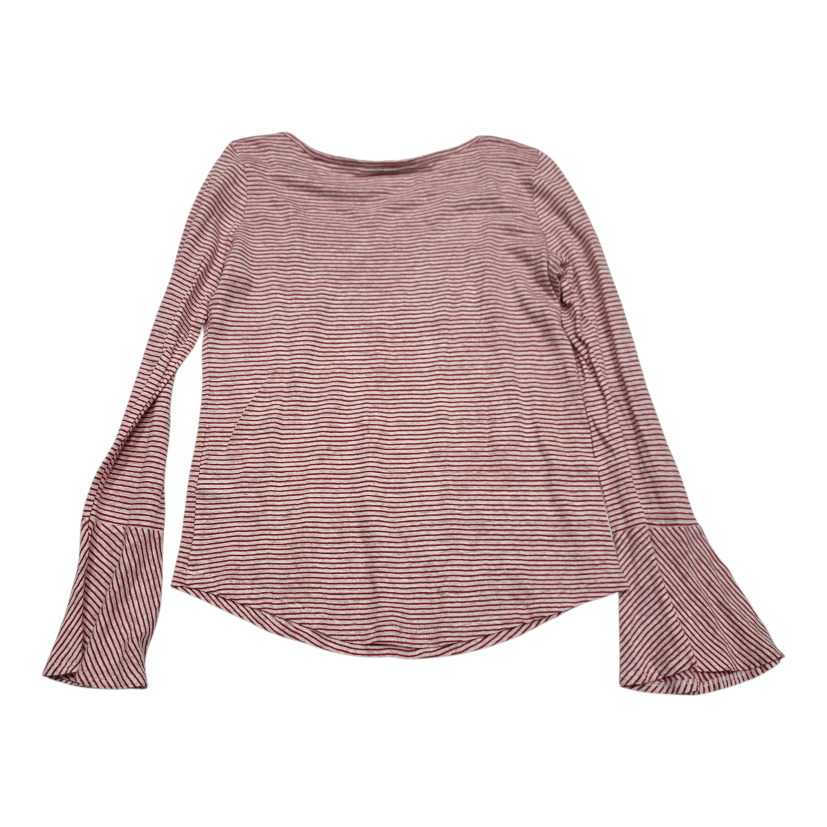 Blusa Ralph Lauren de Lino rayada color coral manga larga