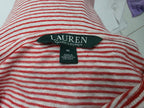 Blusa Ralph Lauren de Lino rayada color coral manga larga
