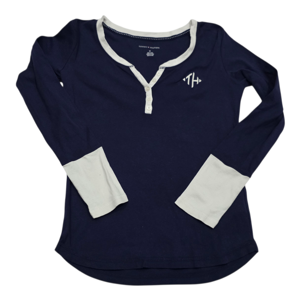 Playera Sleepwear Tommy Hilfiger de Mujer azul con blanco