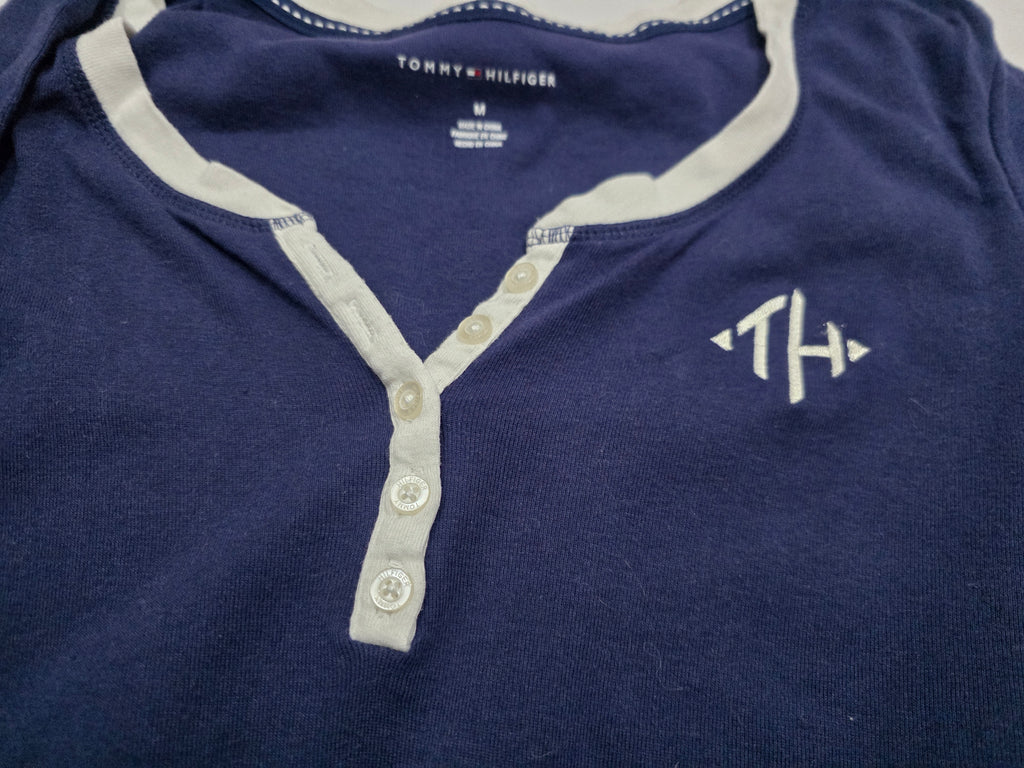 Playera Sleepwear Tommy Hilfiger de Mujer azul con blanco
