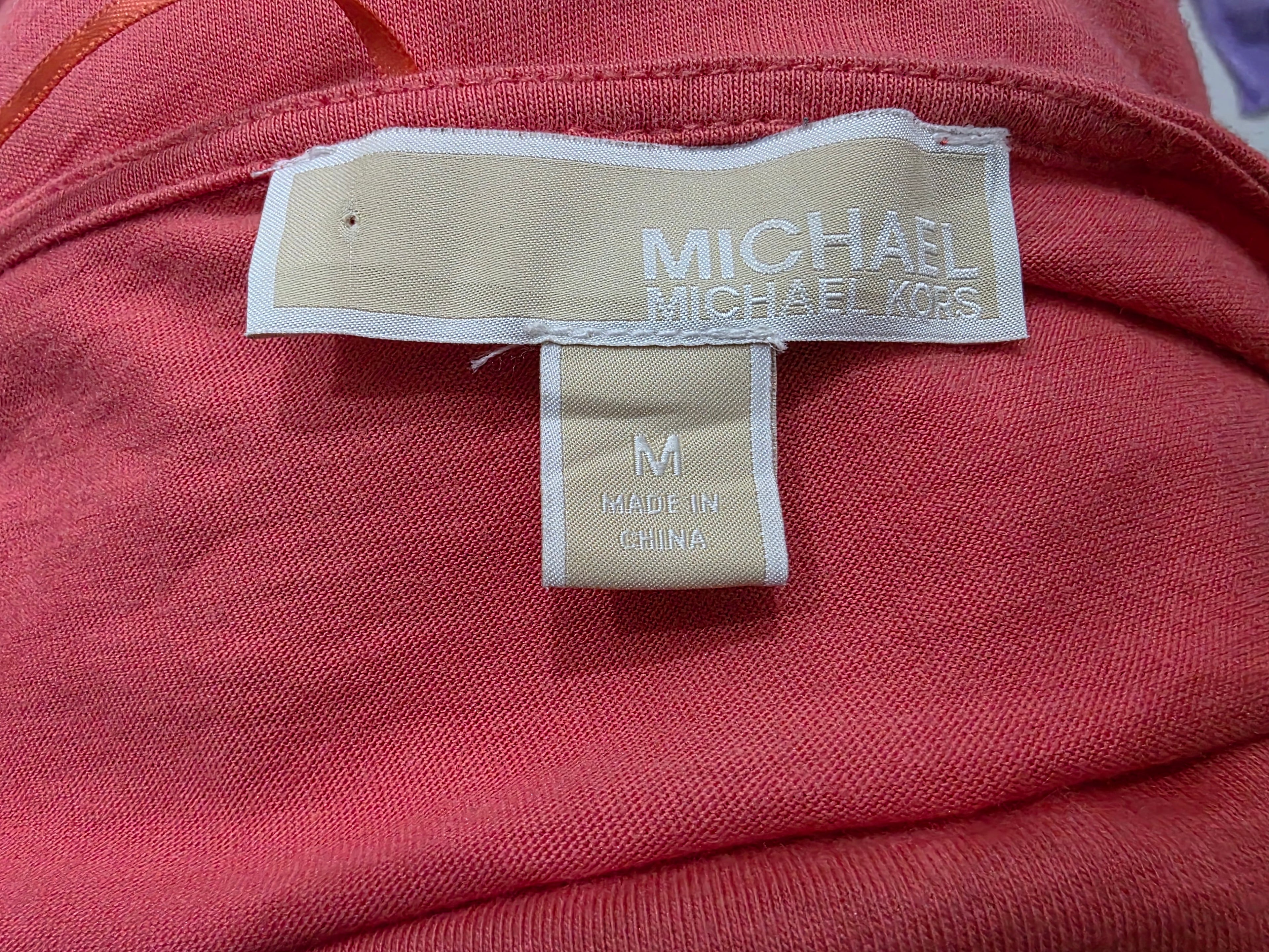 Blusa Michael Kors de Mujer hombros descubiertos manga corta color coral Mediana