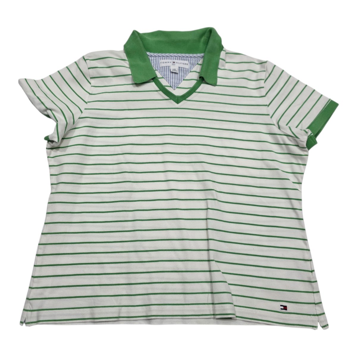 Playera Tommy Hilfiger de Mujer color verde rayada