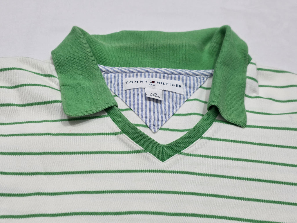 Playera Tommy Hilfiger de Mujer color verde rayada