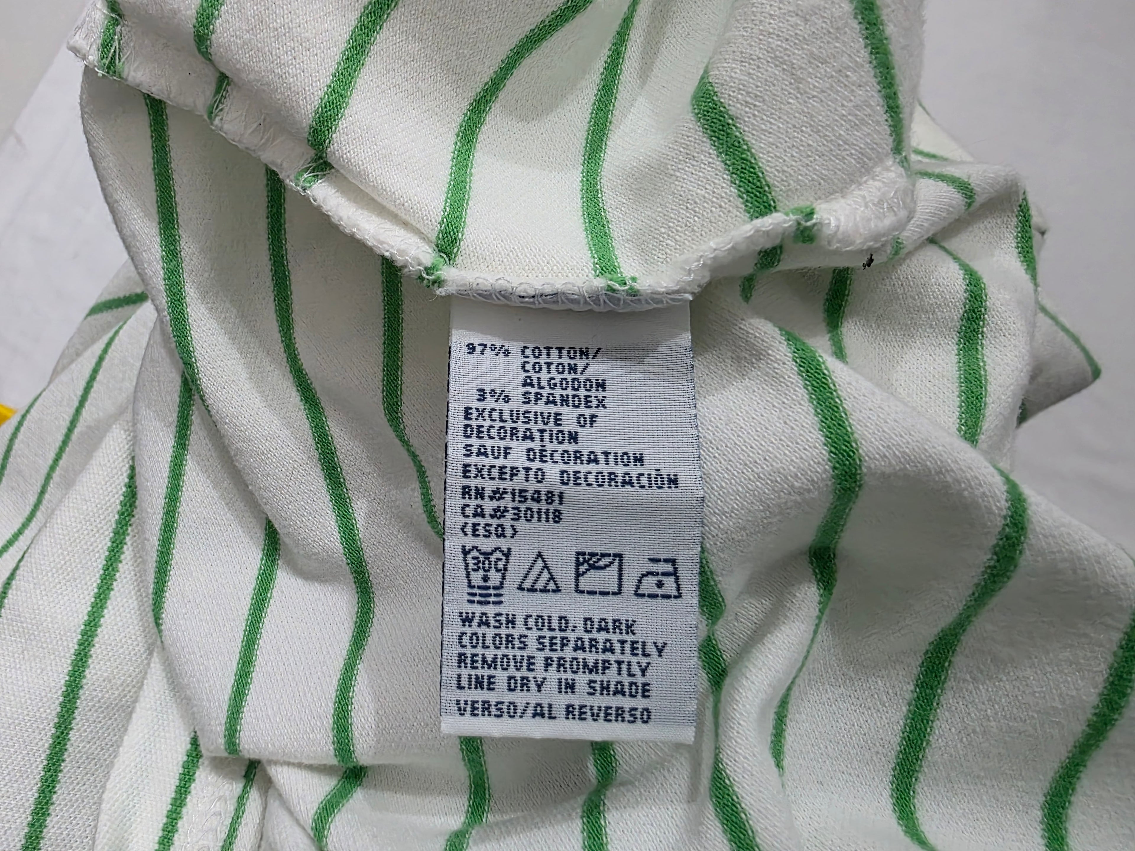 Playera Tommy Hilfiger de Mujer color verde rayada