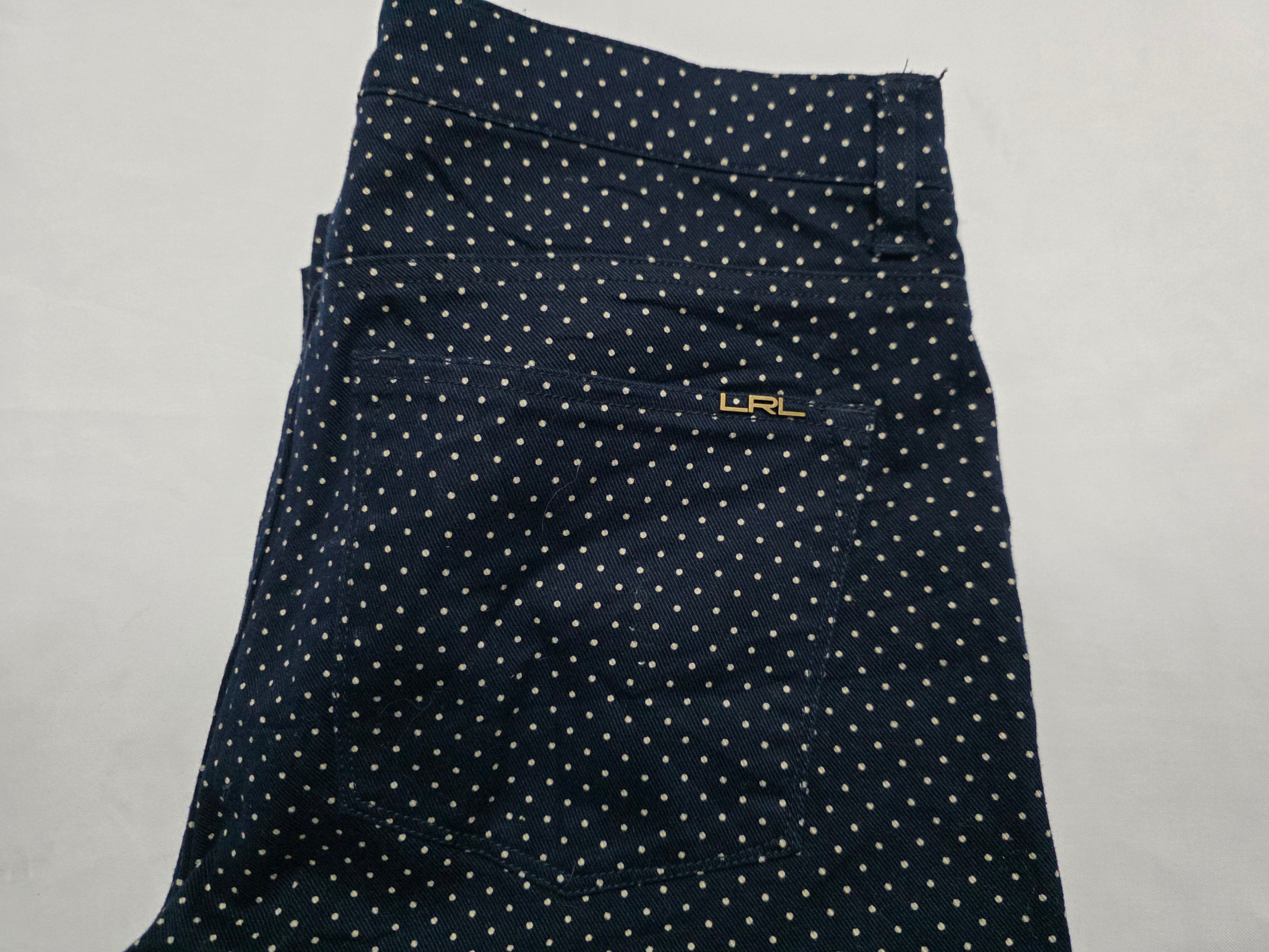 Pantalon Ralph Lauren de Mujer talla 12 azul marino con lunares