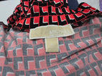 Blusa Michael Kors sin mangas negro/naranja cuadros con cordones