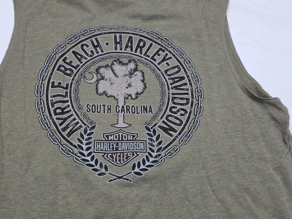 Playera Harley Davidson de Mujer Extra Grande verde opaco