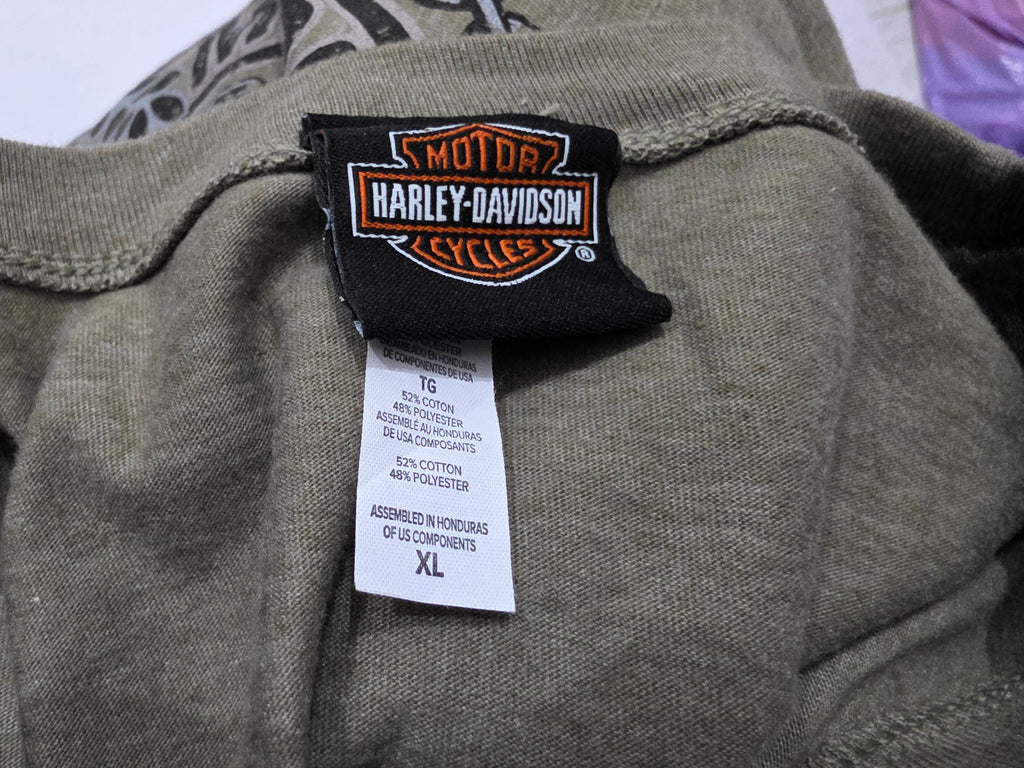 Playera Harley Davidson de Mujer Extra Grande verde opaco