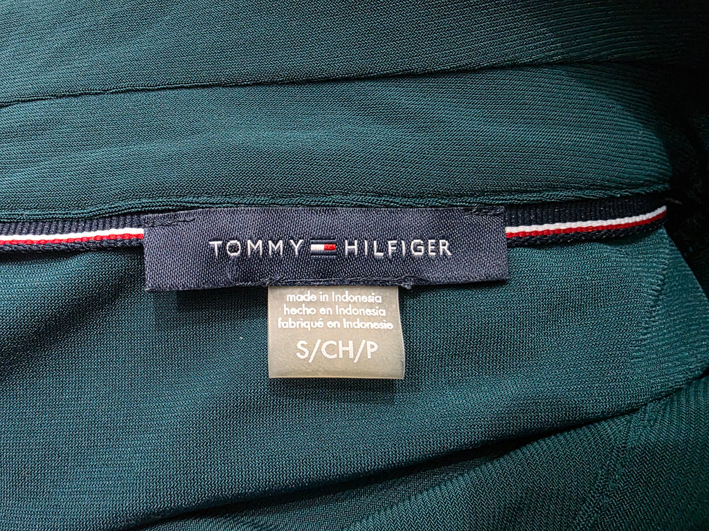 Blusa Tommy Hilfiger verde medio cierre talla Chica sin mangas