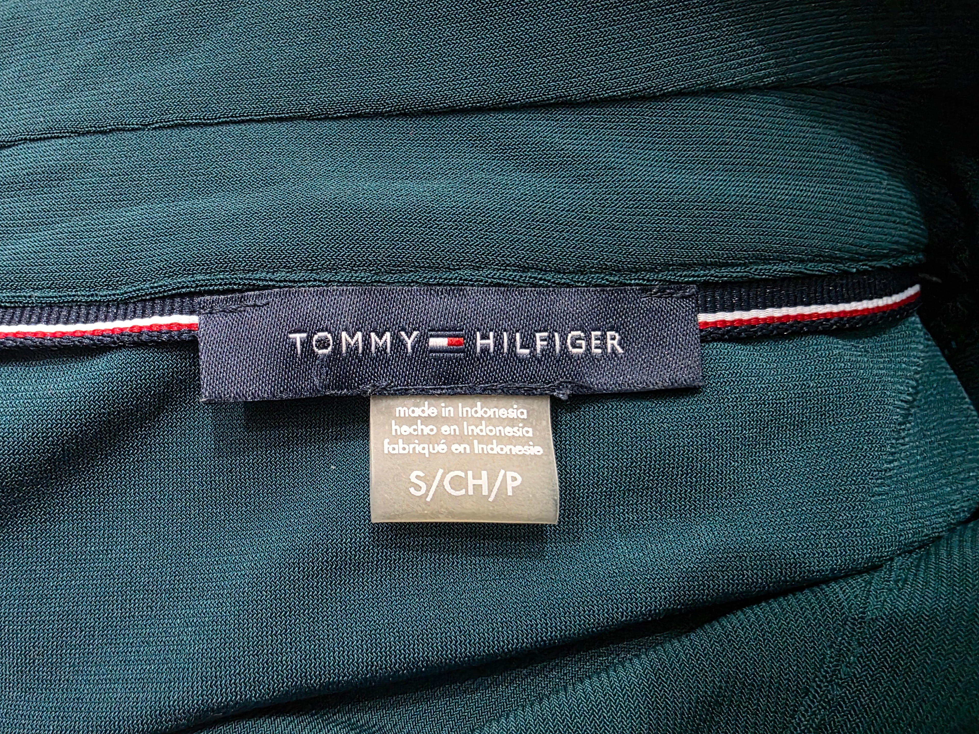 Blusa Tommy Hilfiger verde medio cierre talla Chica sin mangas
