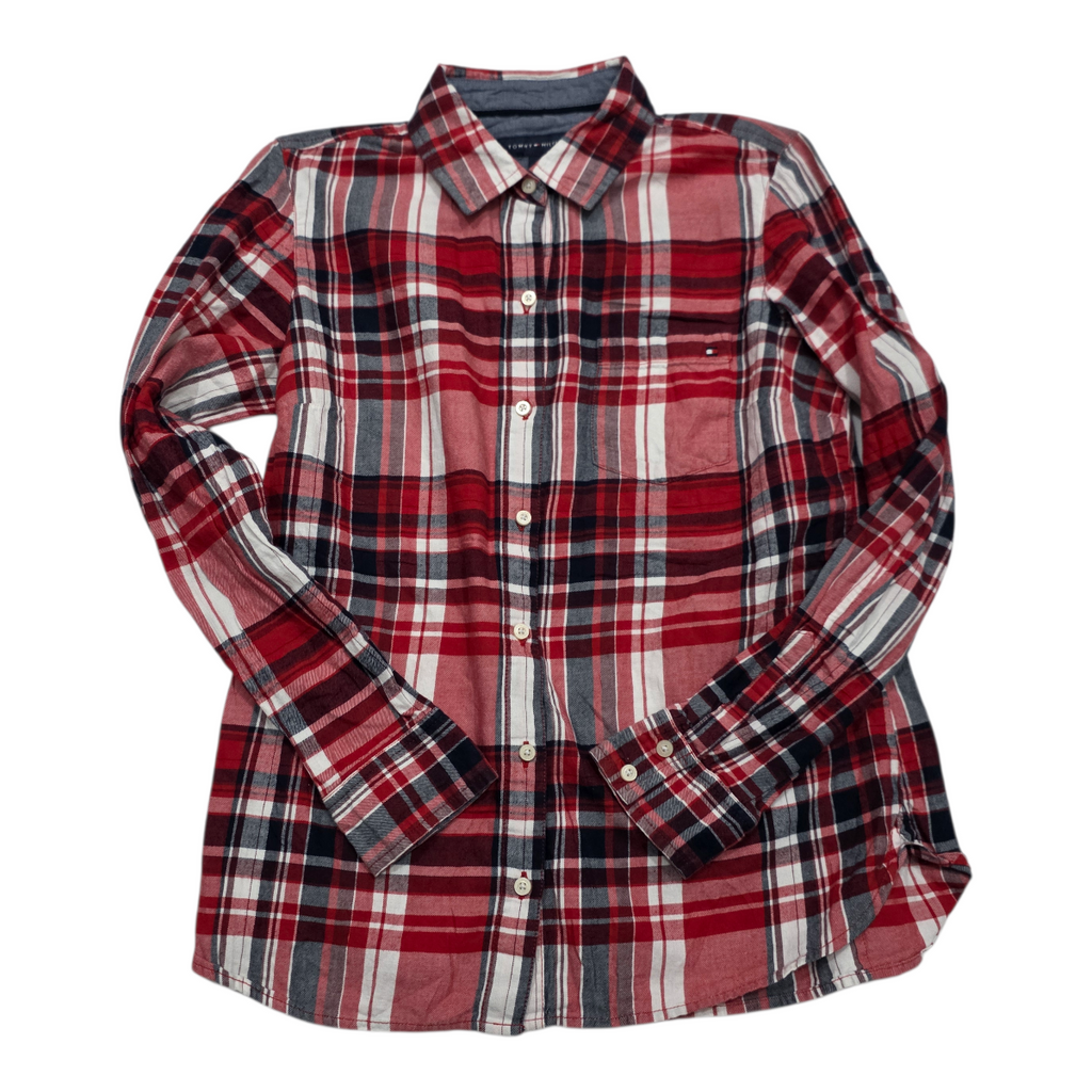 Camisa Tommy Hilfiger de Mujer roja cuadriculada manga larga talla Chica