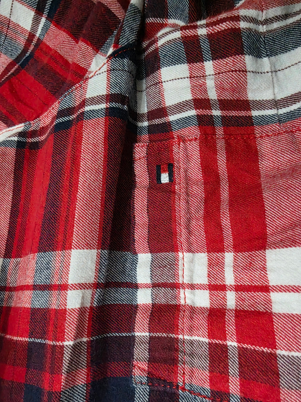 Camisa Tommy Hilfiger de Mujer roja cuadriculada manga larga talla Chica