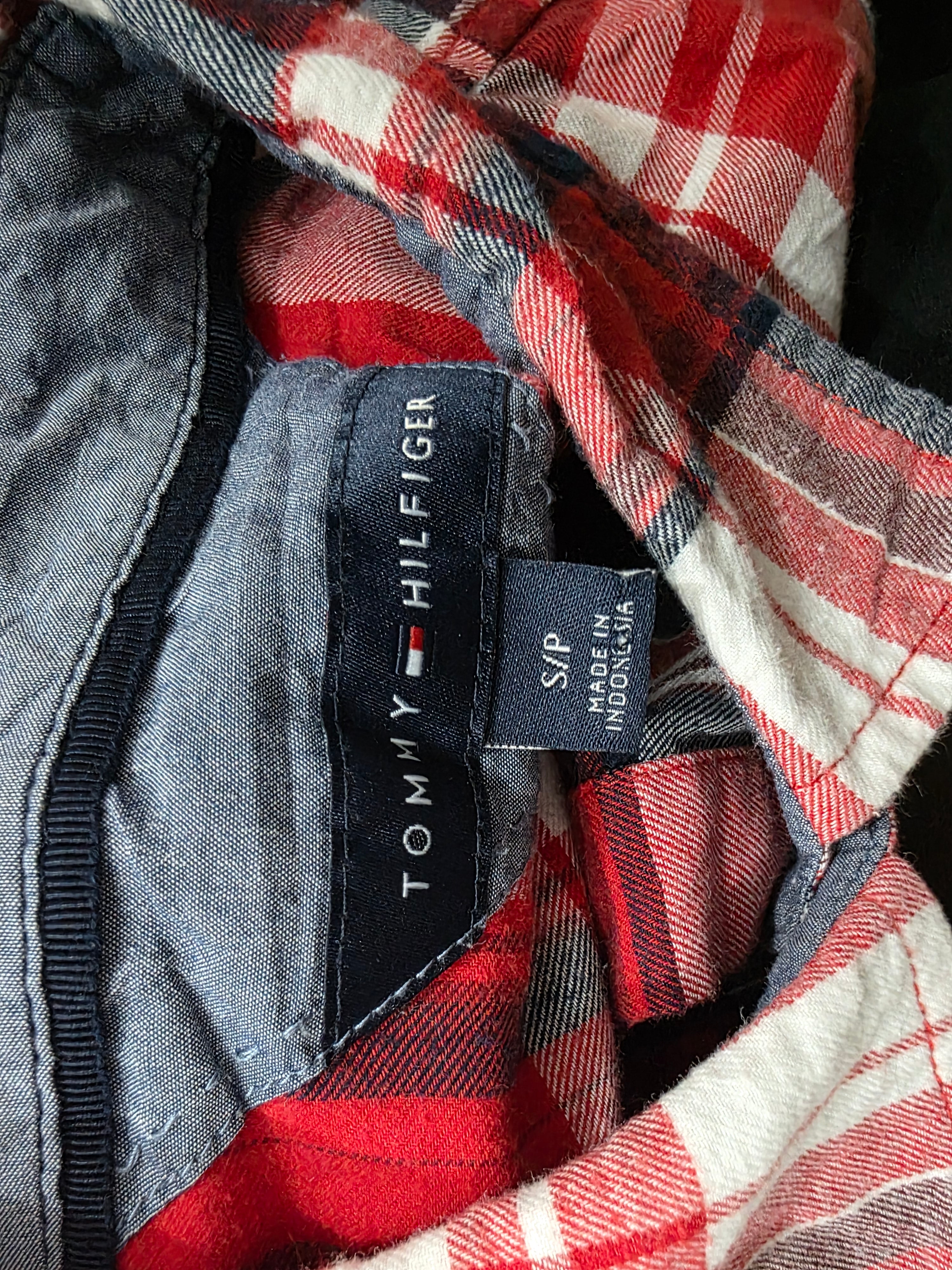 Camisa Tommy Hilfiger de Mujer roja cuadriculada manga larga talla Chica