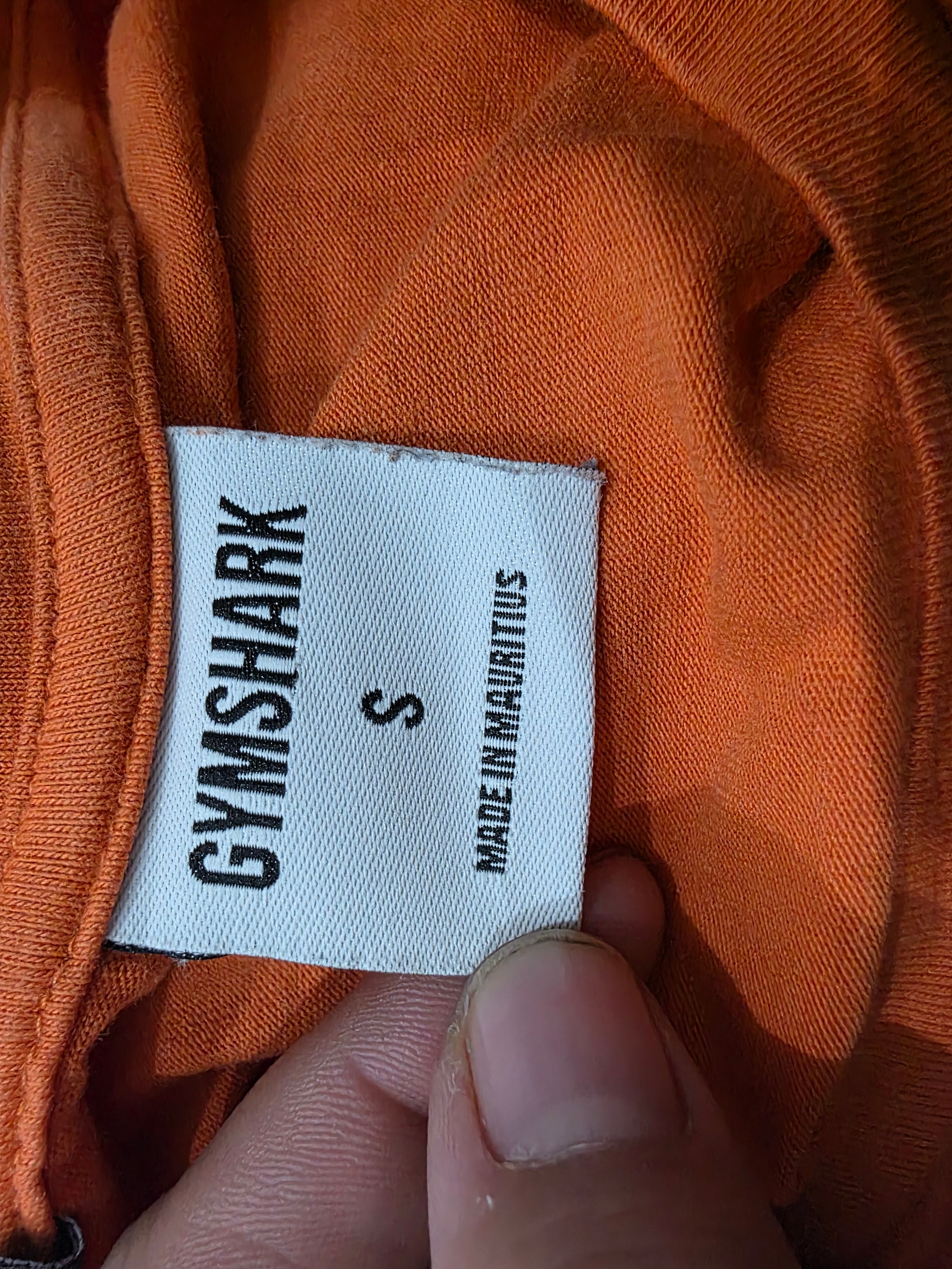 Playera corta GymShark de Mujer talla Chica color naranja manga corta