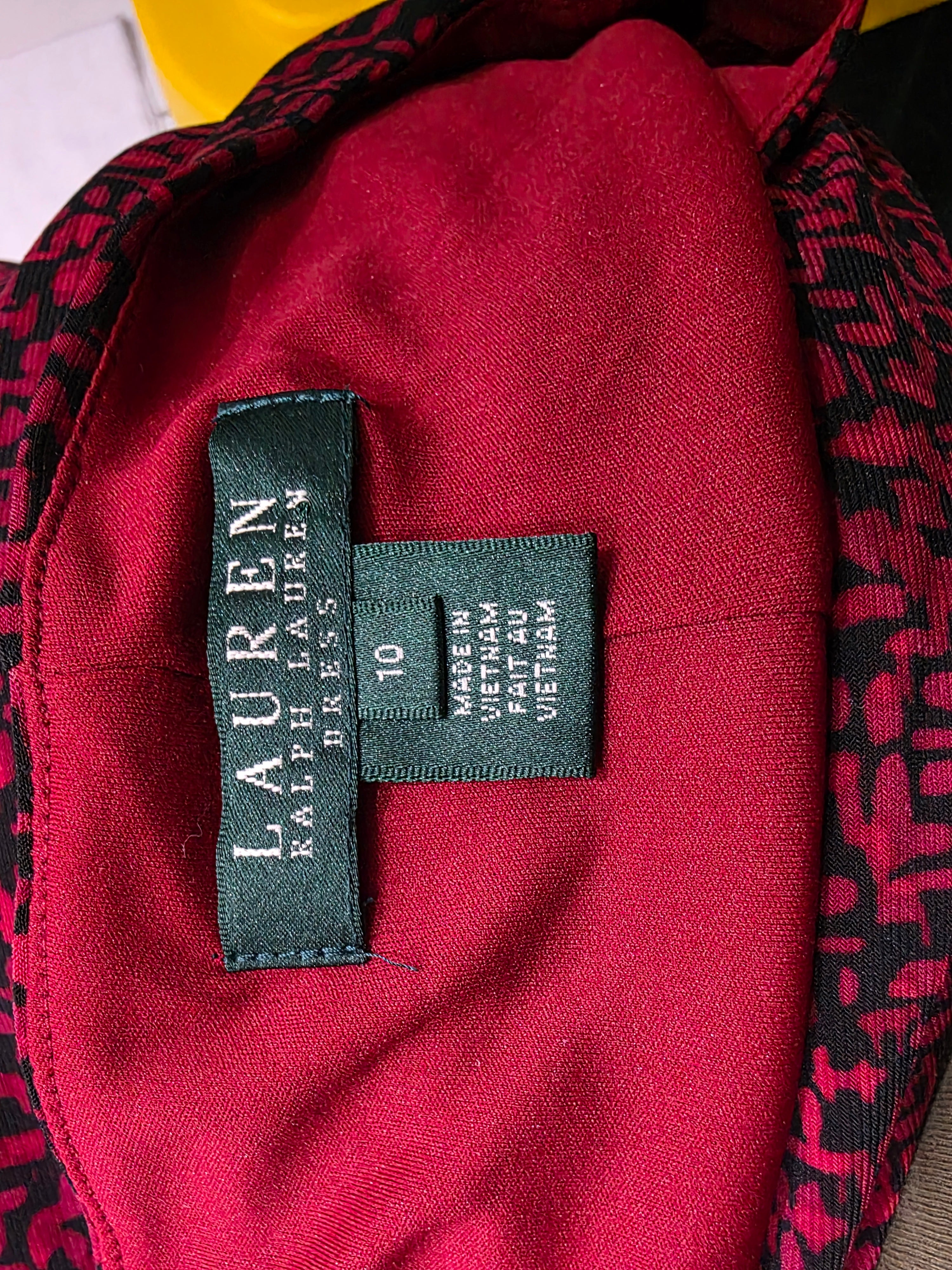 Vestido Ralph lauren de Mujer talla 10 color rojo manga larga