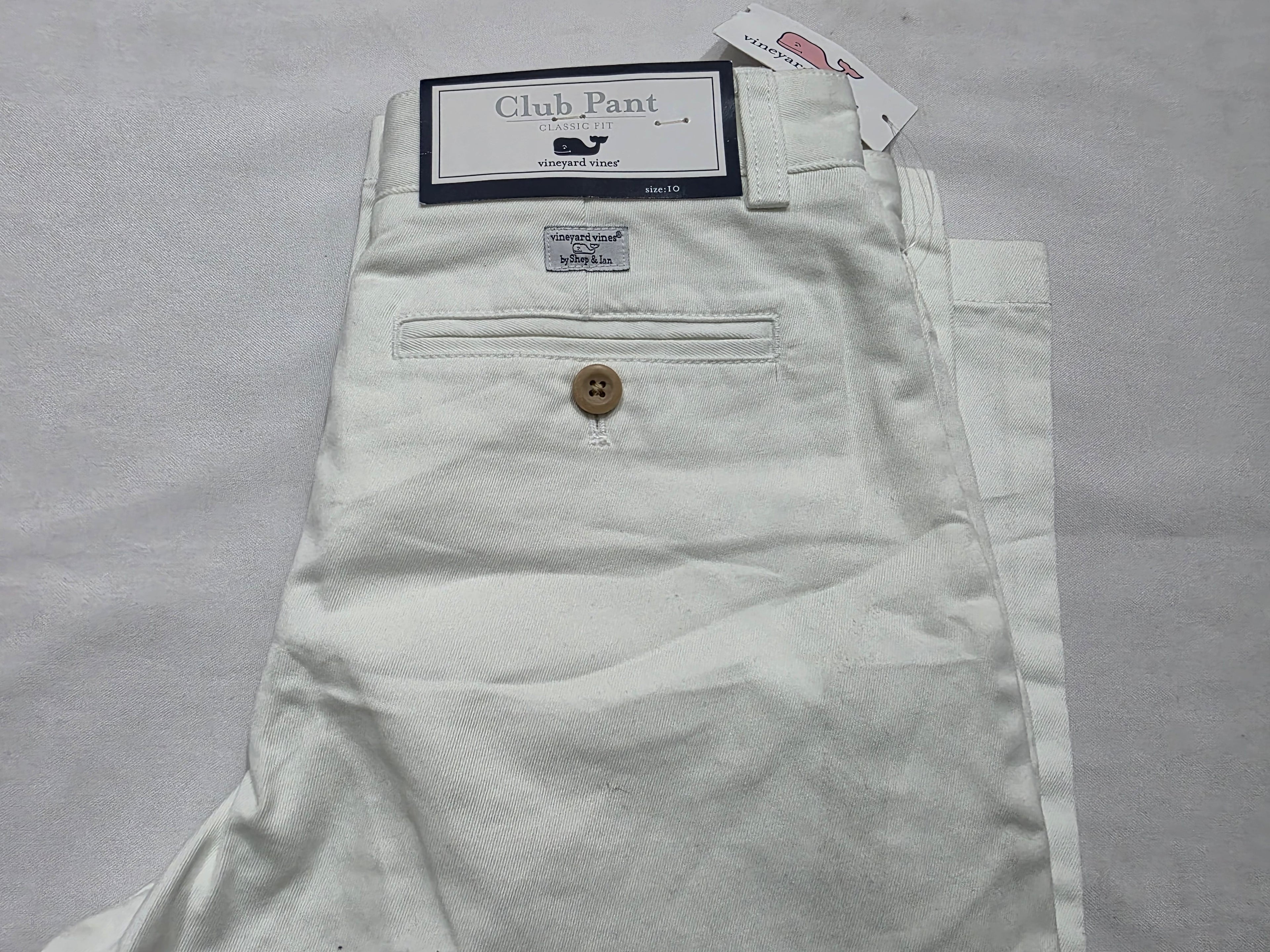 Pantalon Vineyard Vines talla 10 de Mujer color blanco  recto