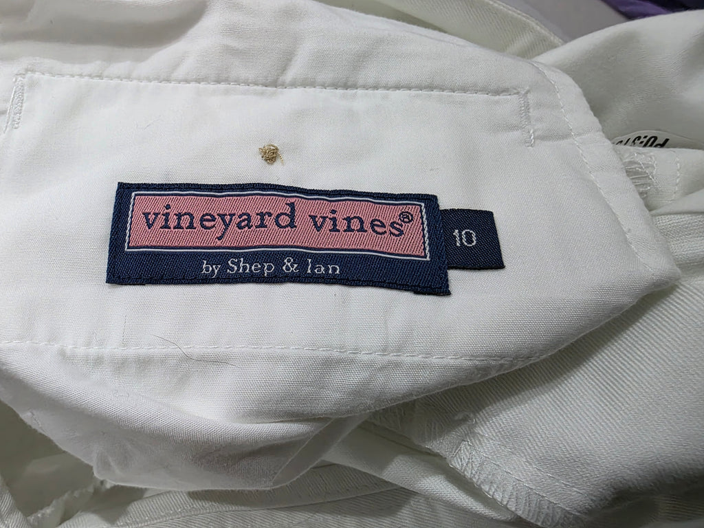 Pantalon Vineyard Vines talla 10 de Mujer color blanco  recto