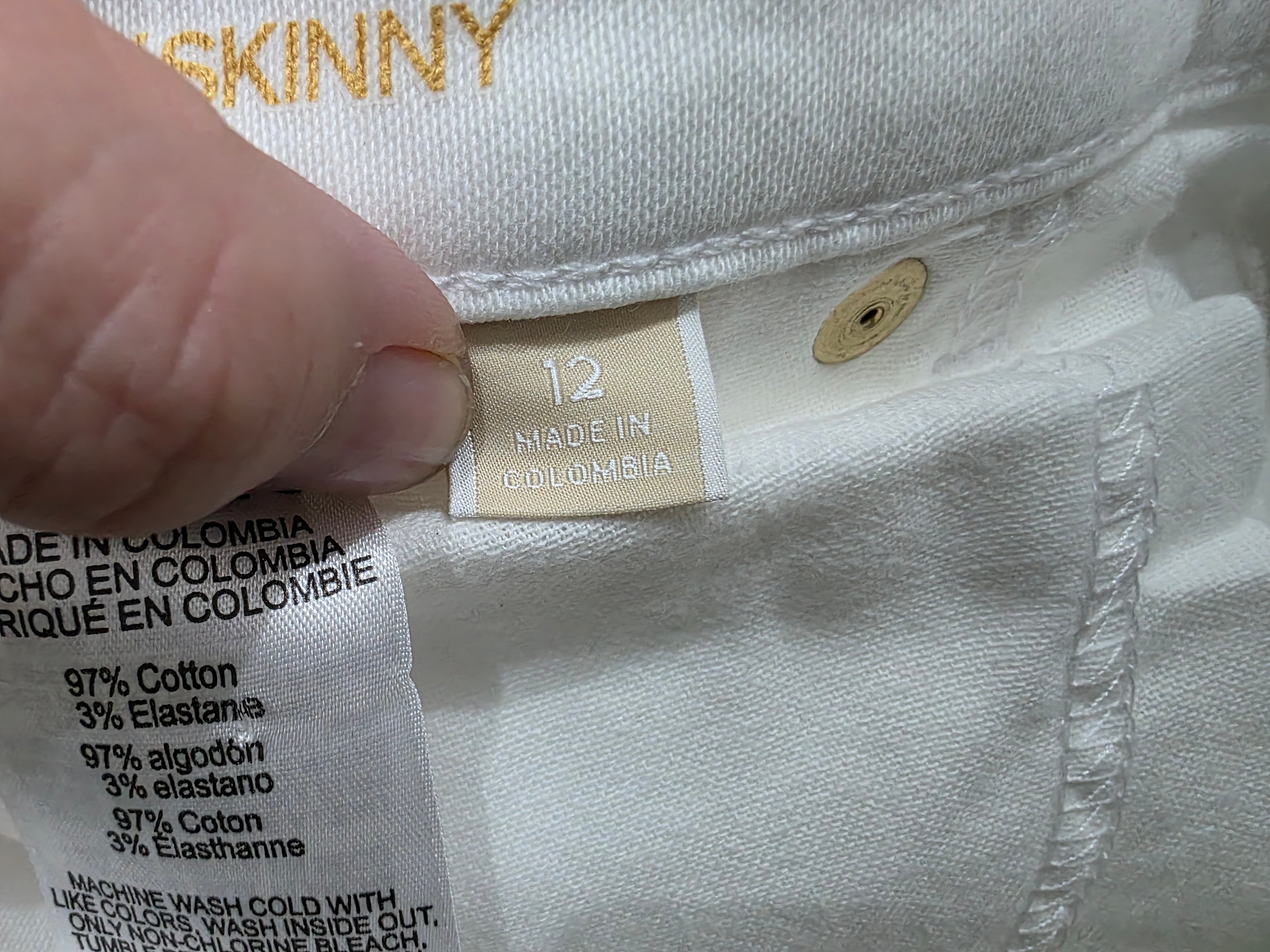 Pantalon Michael Kors talla 12 Izzy Skinny color blanco de Mujer