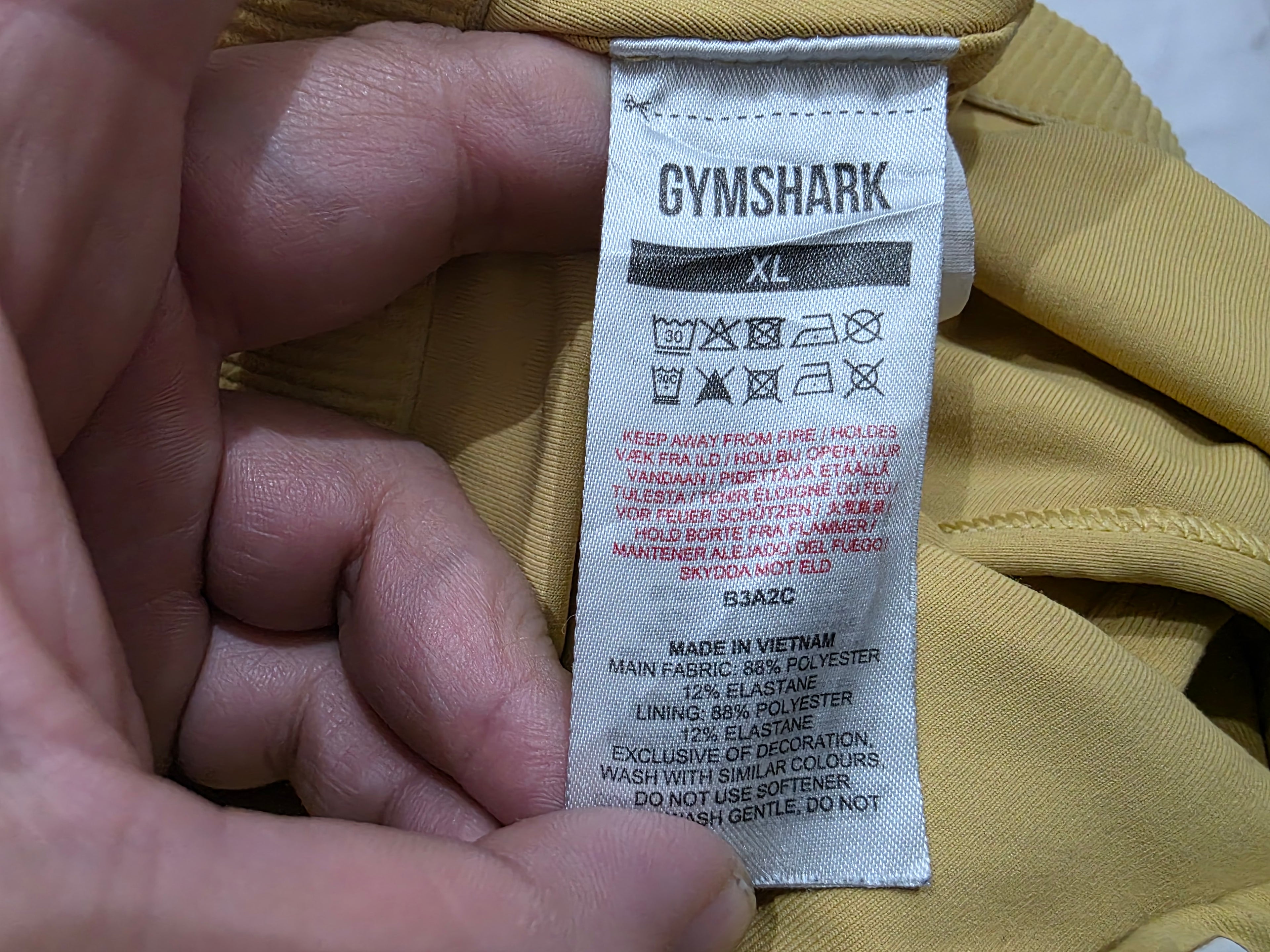 Top Gymshark de Mujer Extra Grande amarillo