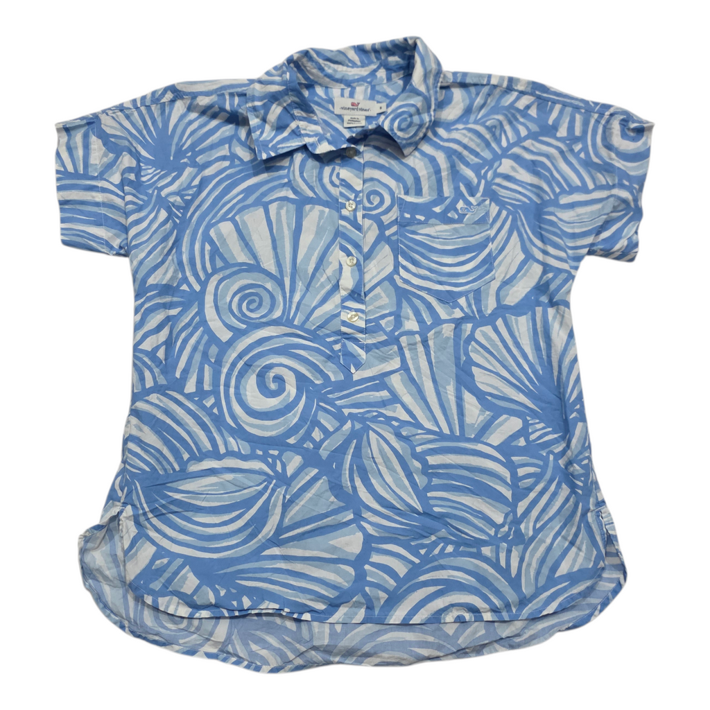 Blusa Vineyard Vines de Mujer medio boton azul claro talla Chica