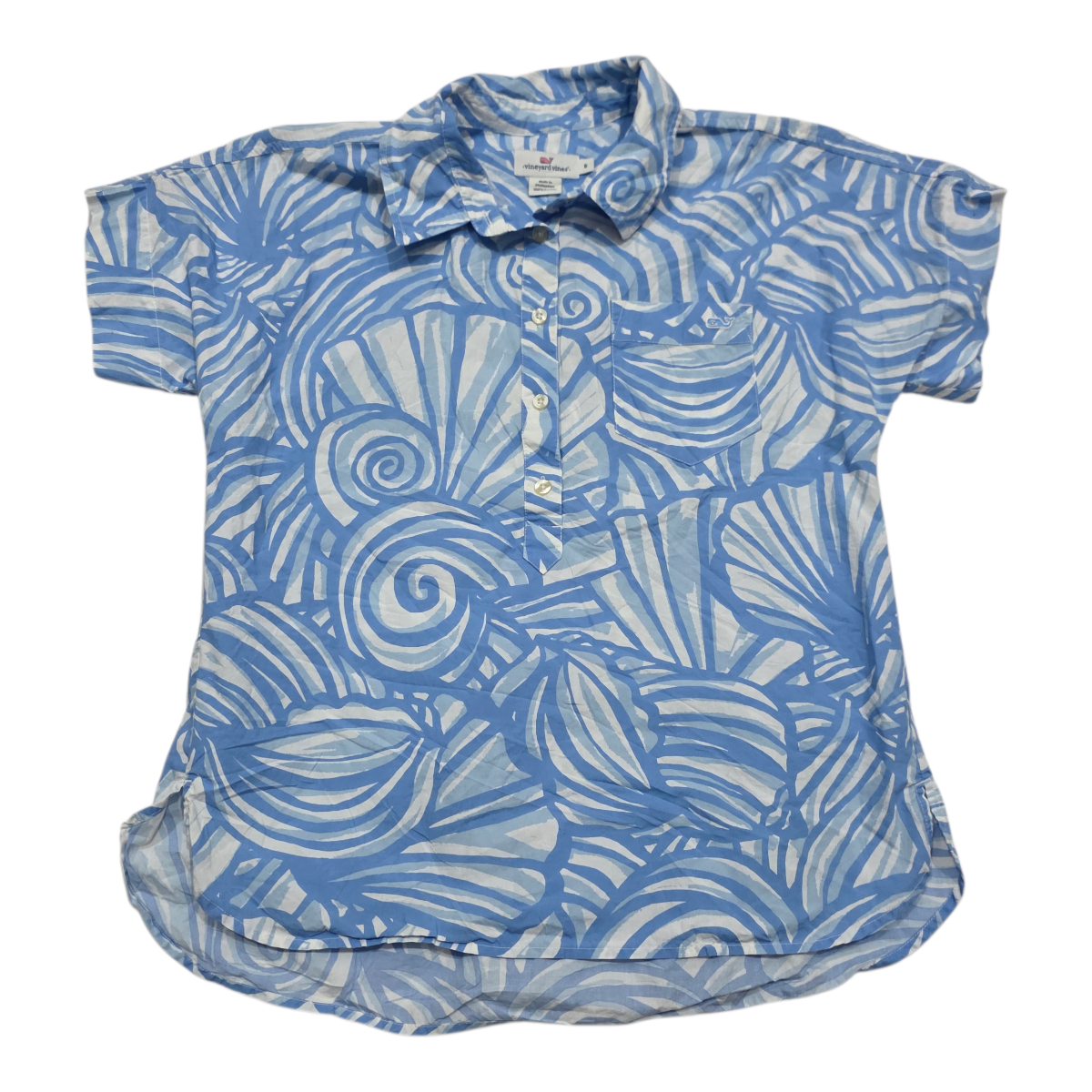 Blusa Vineyard Vines de Mujer medio boton azul claro talla Chica