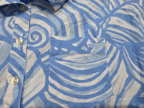 Blusa Vineyard Vines de Mujer medio boton azul claro talla Chica