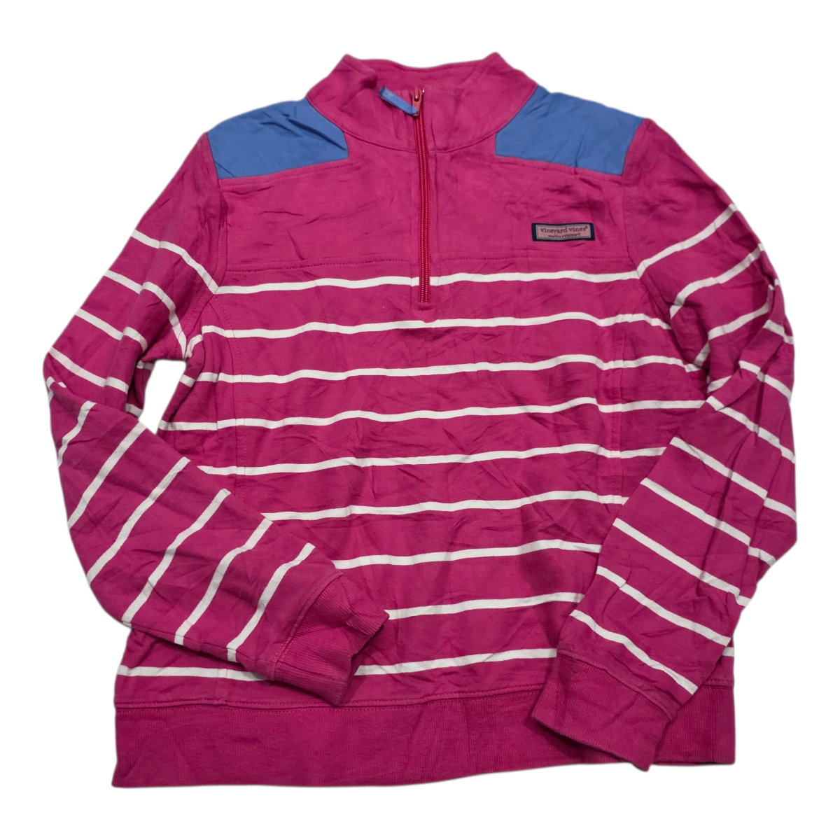 Sudadera Vineyard Vines rosa con lineas blancas