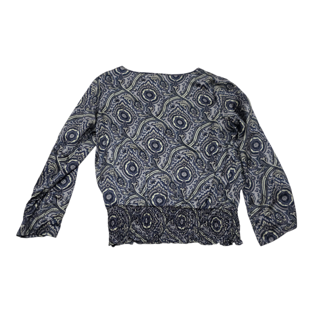 Blusa Michael Kors Manga Larga azul/gris con figuras de Mujer Mediana
