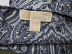 Blusa Michael Kors Manga Larga azul/gris con figuras de Mujer Mediana