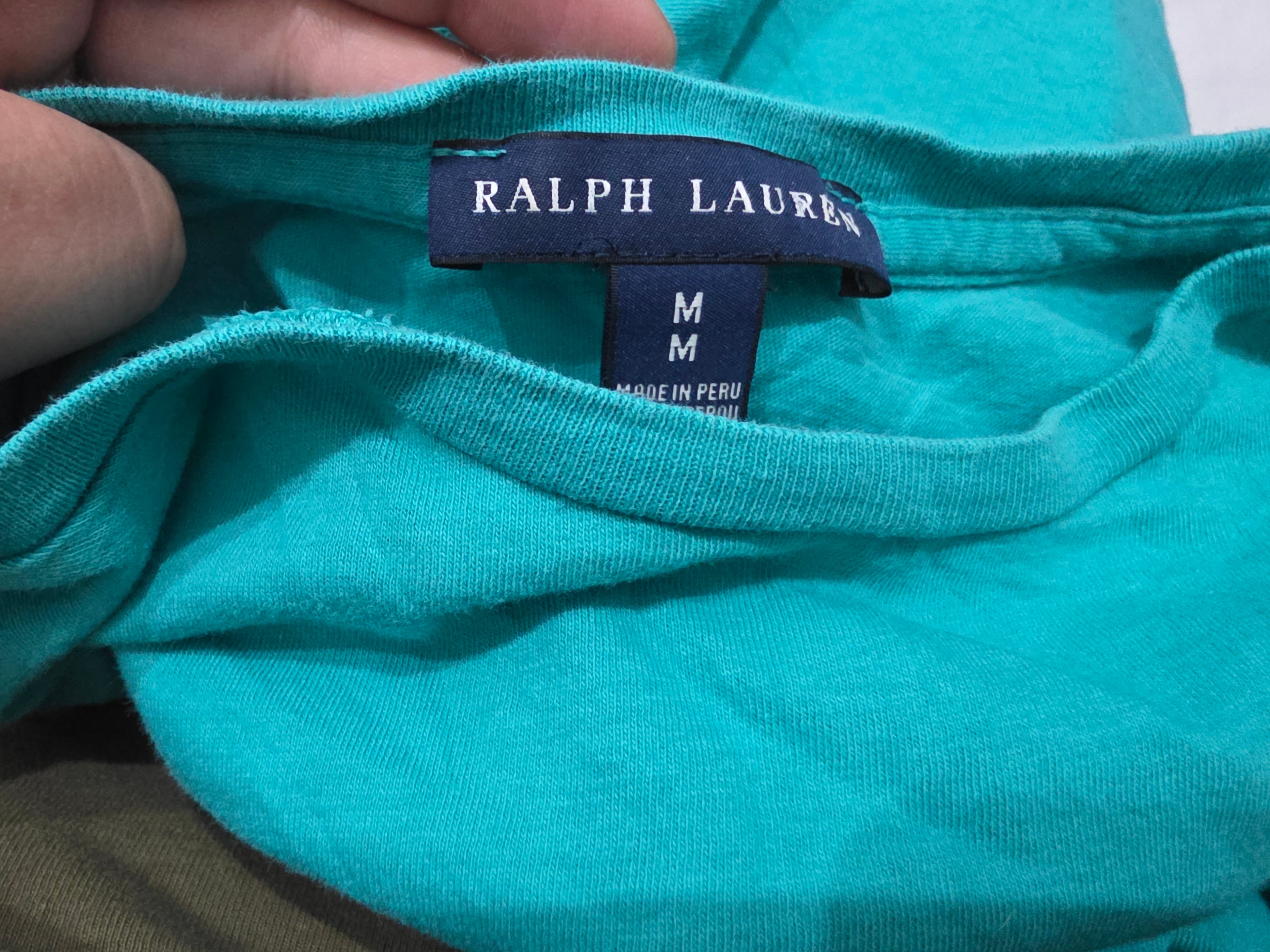Playera Ralph lauren azul turquesa de Mujer manga corta Mediana