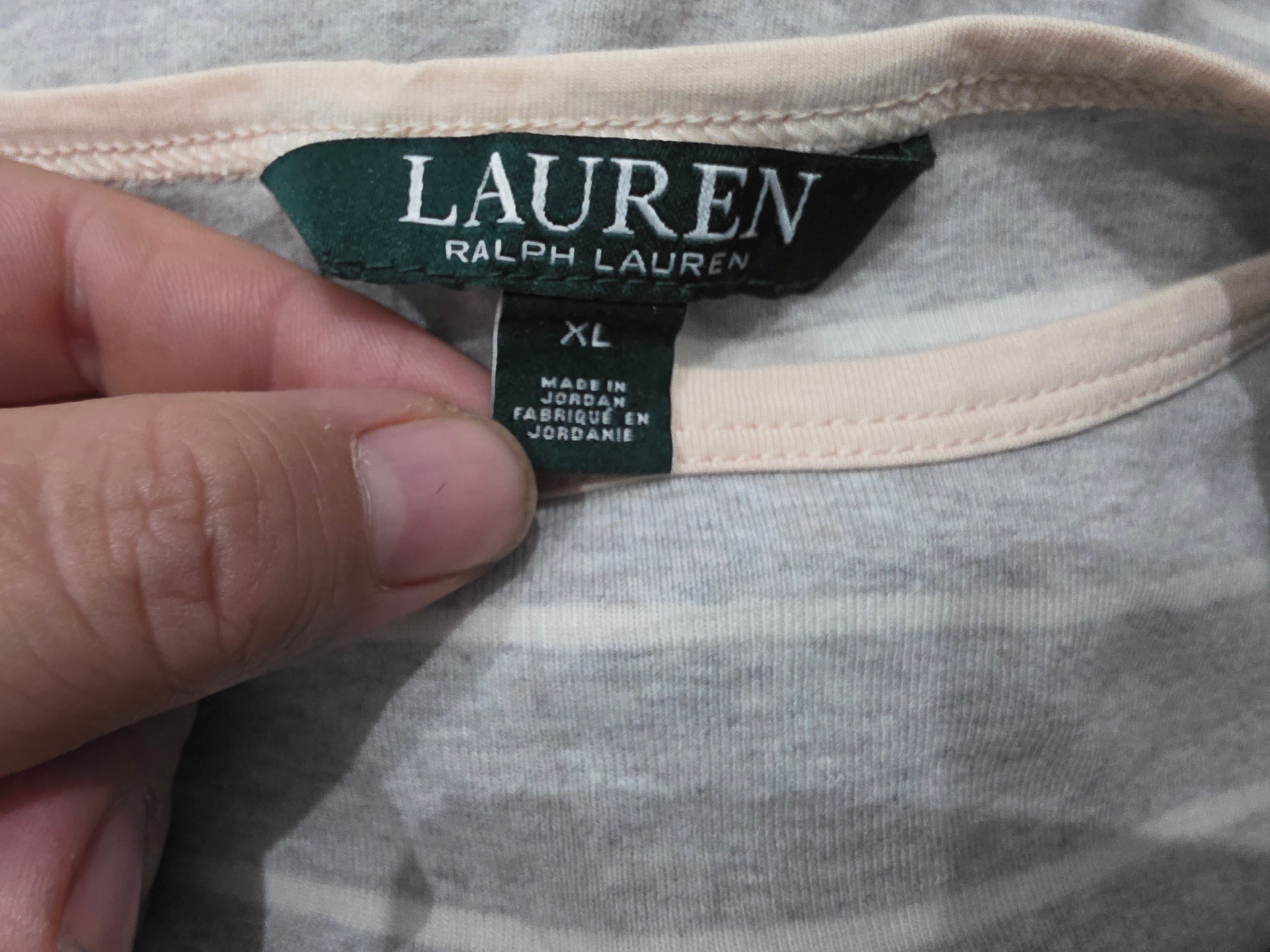 Playera Ralph lauren color gris claro manga corta