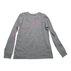 Playera Vineyard Vines gris com rosa Extra Chica manga larga