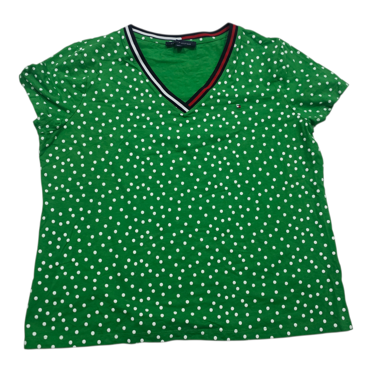 Playera Tommy Hilfiger Extra Grande de Mujer verde con lunares