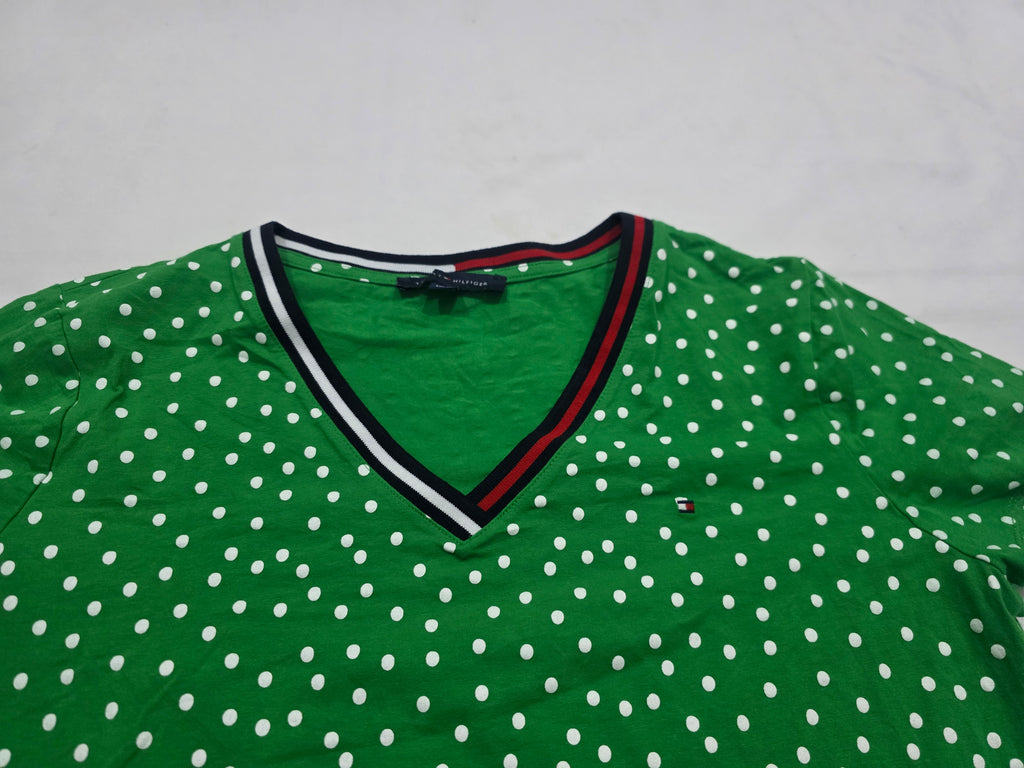 Playera Tommy Hilfiger Extra Grande de Mujer verde con lunares