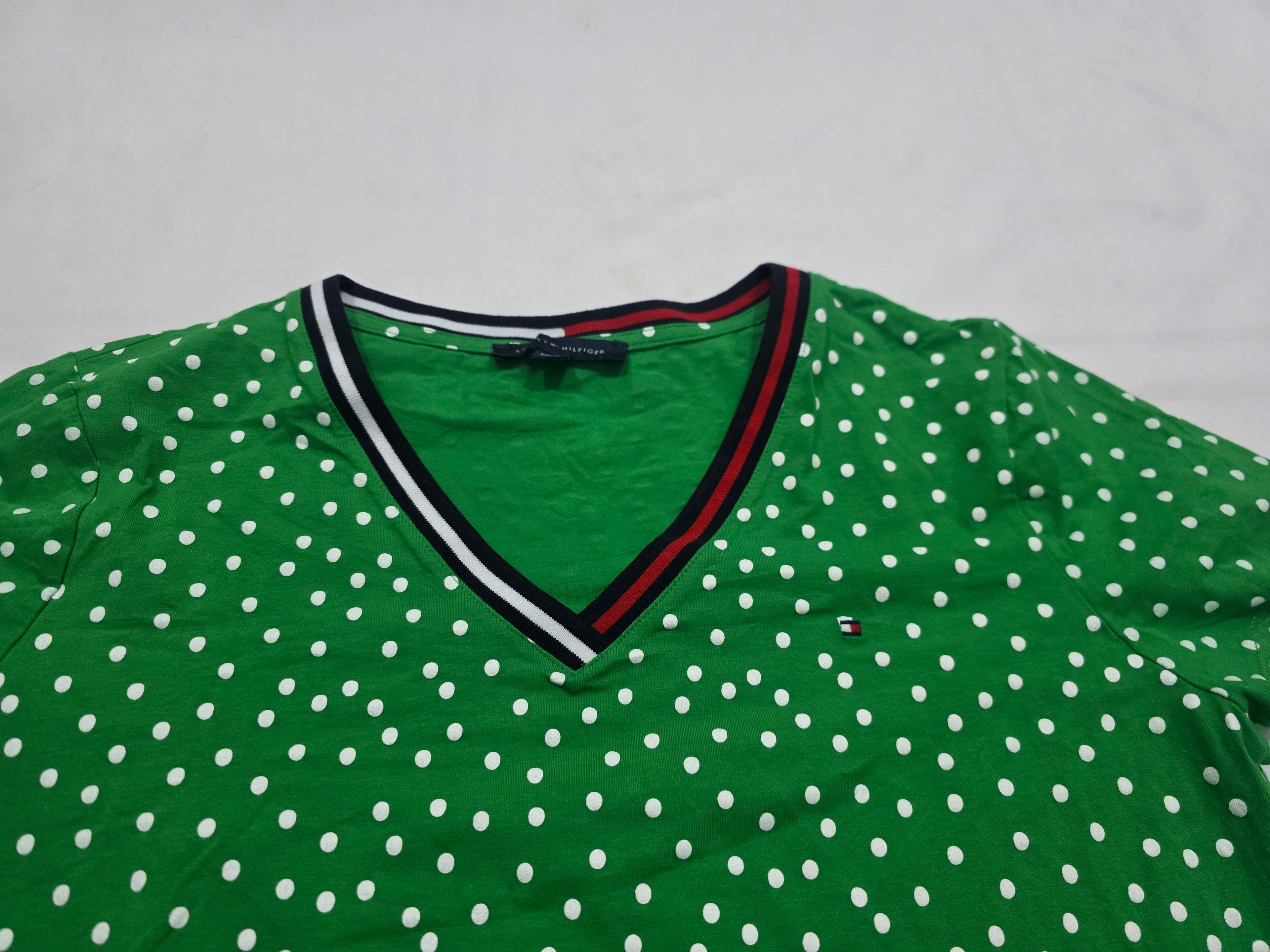 Playera Tommy Hilfiger Extra Grande de Mujer verde con lunares