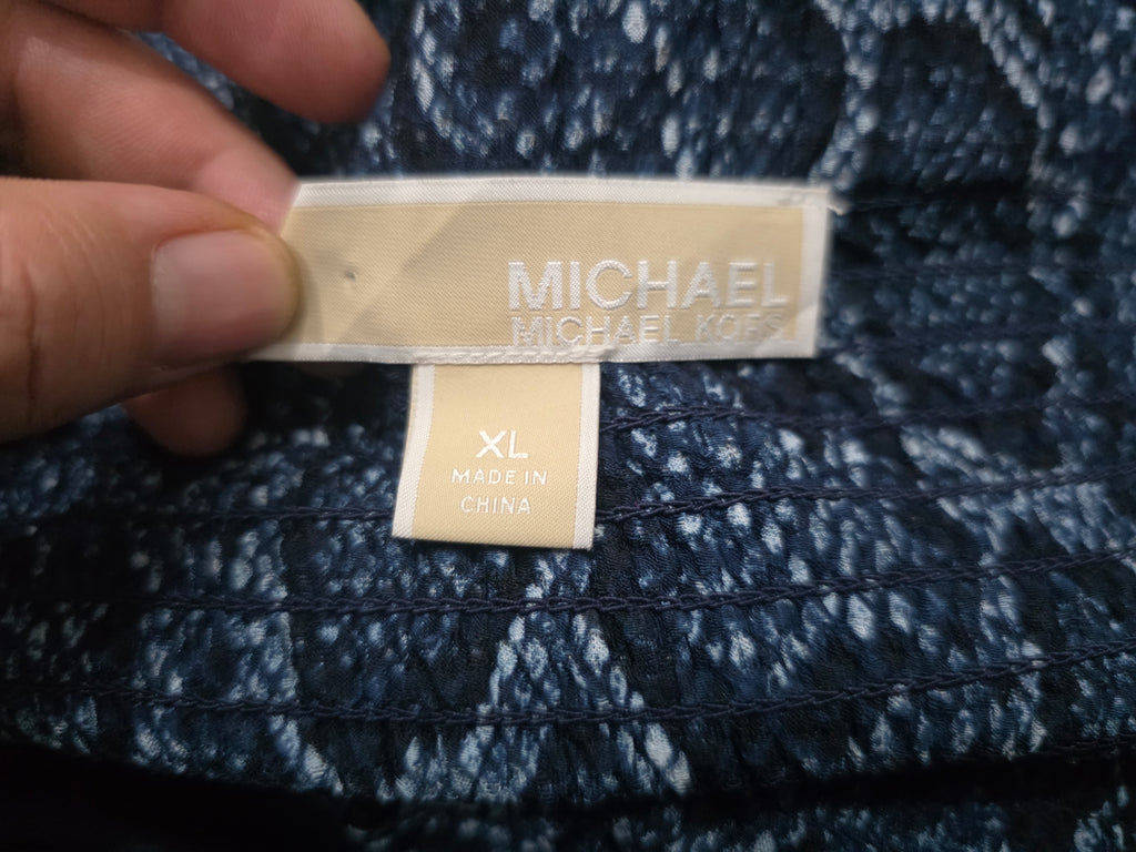 Falda Michael Kors animal print azul Extra Grande