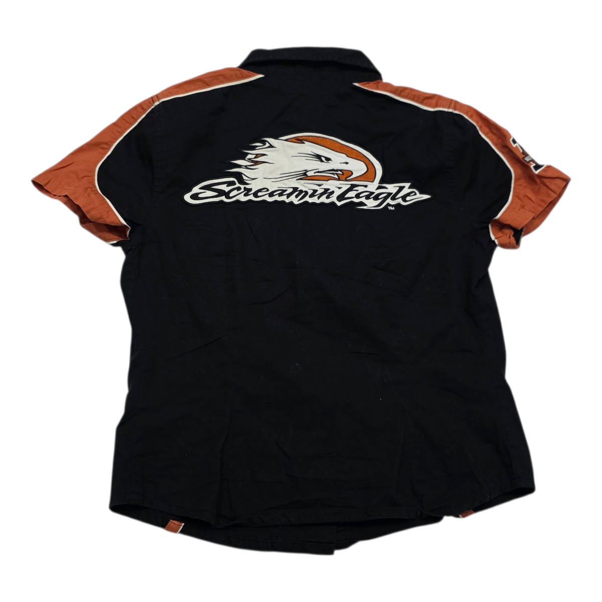 Camisa Harley Davidson de Mujer talla Chica naranja/negro