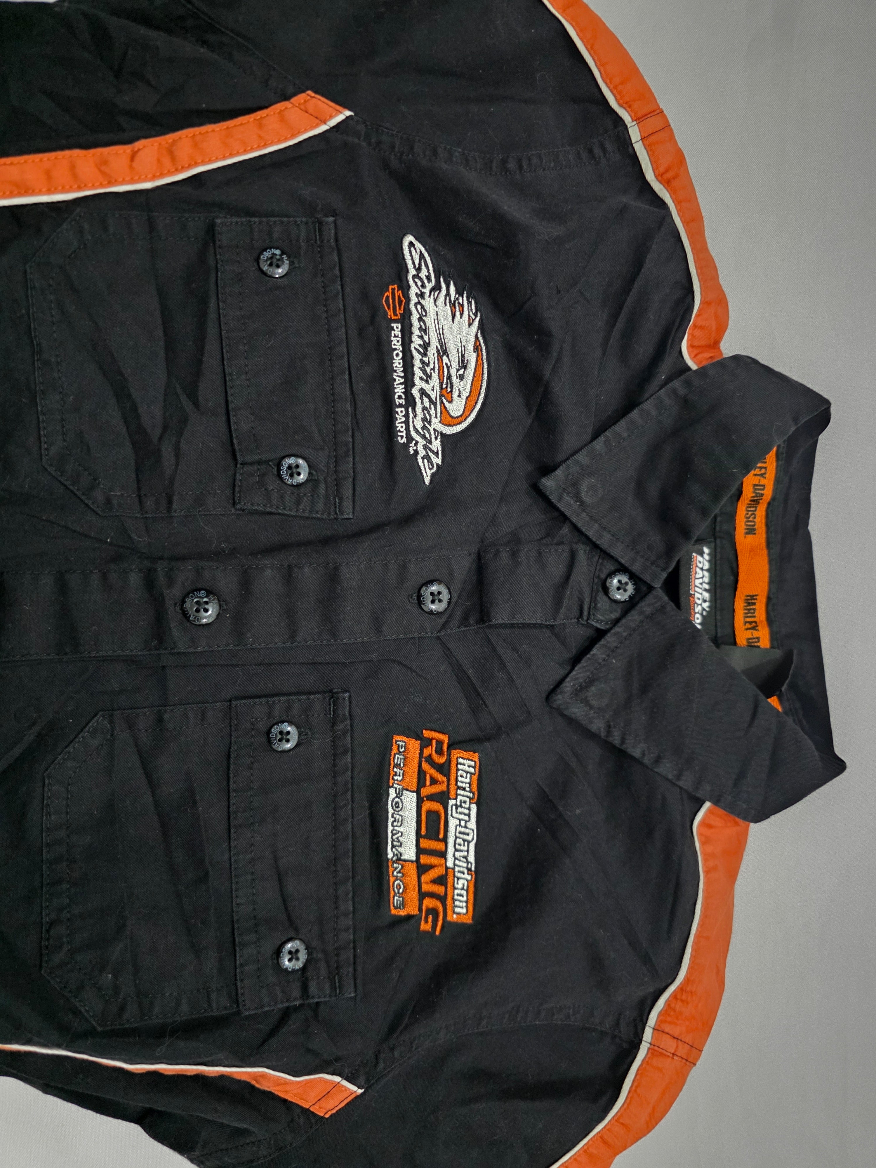 Camisa Harley Davidson de Mujer talla Chica naranja/negro