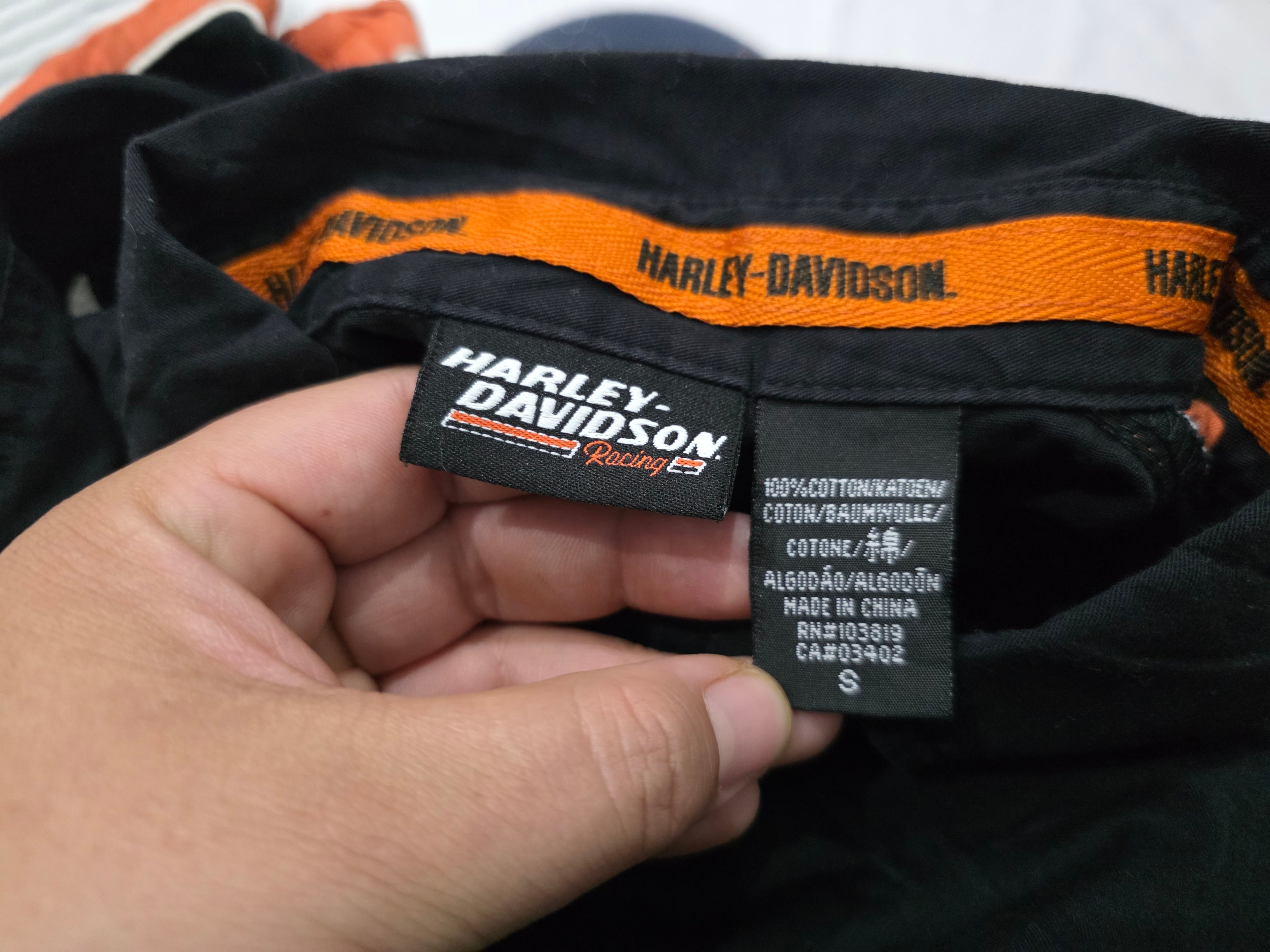 Camisa Harley Davidson de Mujer talla Chica naranja/negro