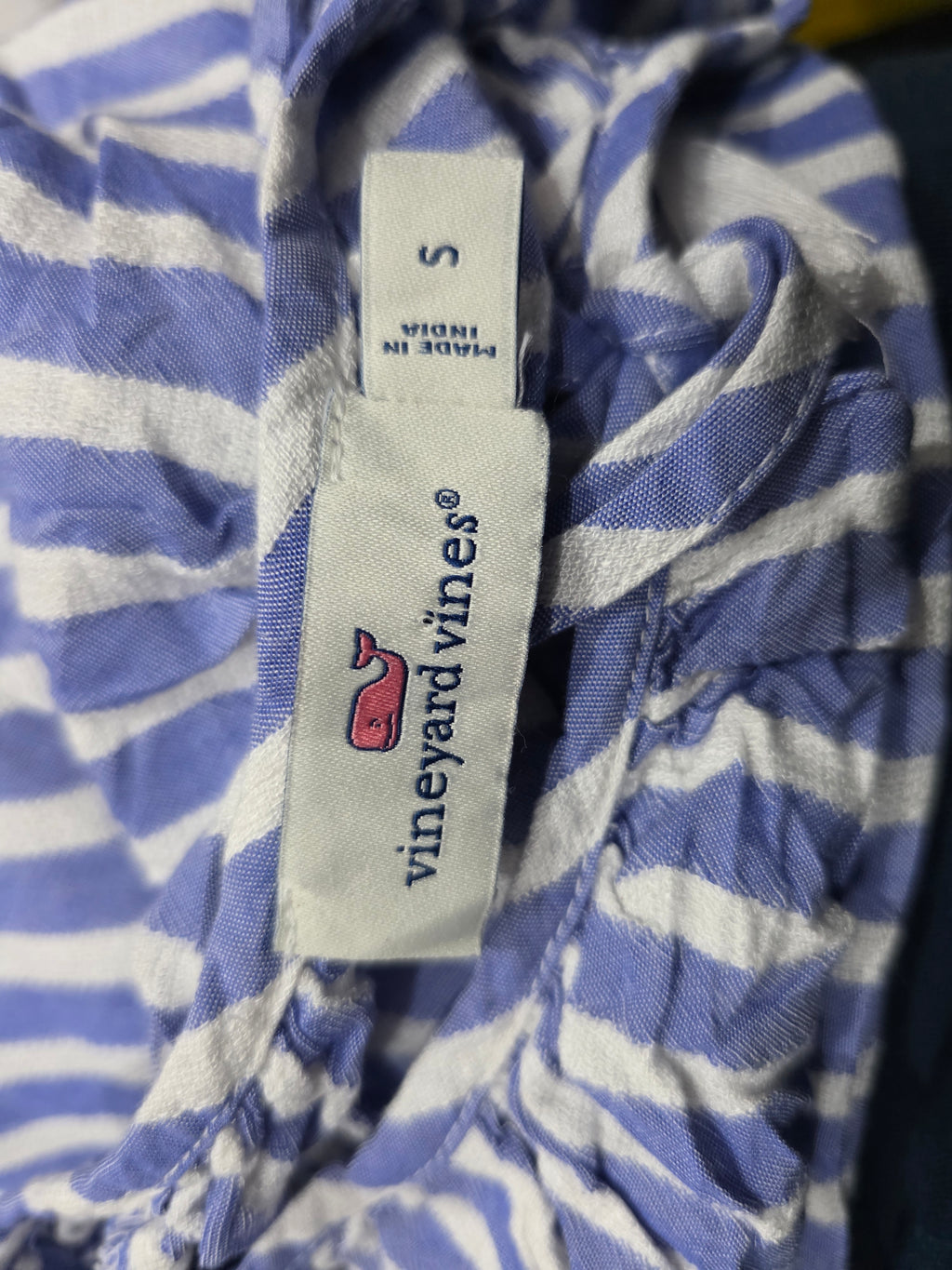 Blusa Vineyard Vines de Mujer rayada blanco/azul com cordon talla Chica