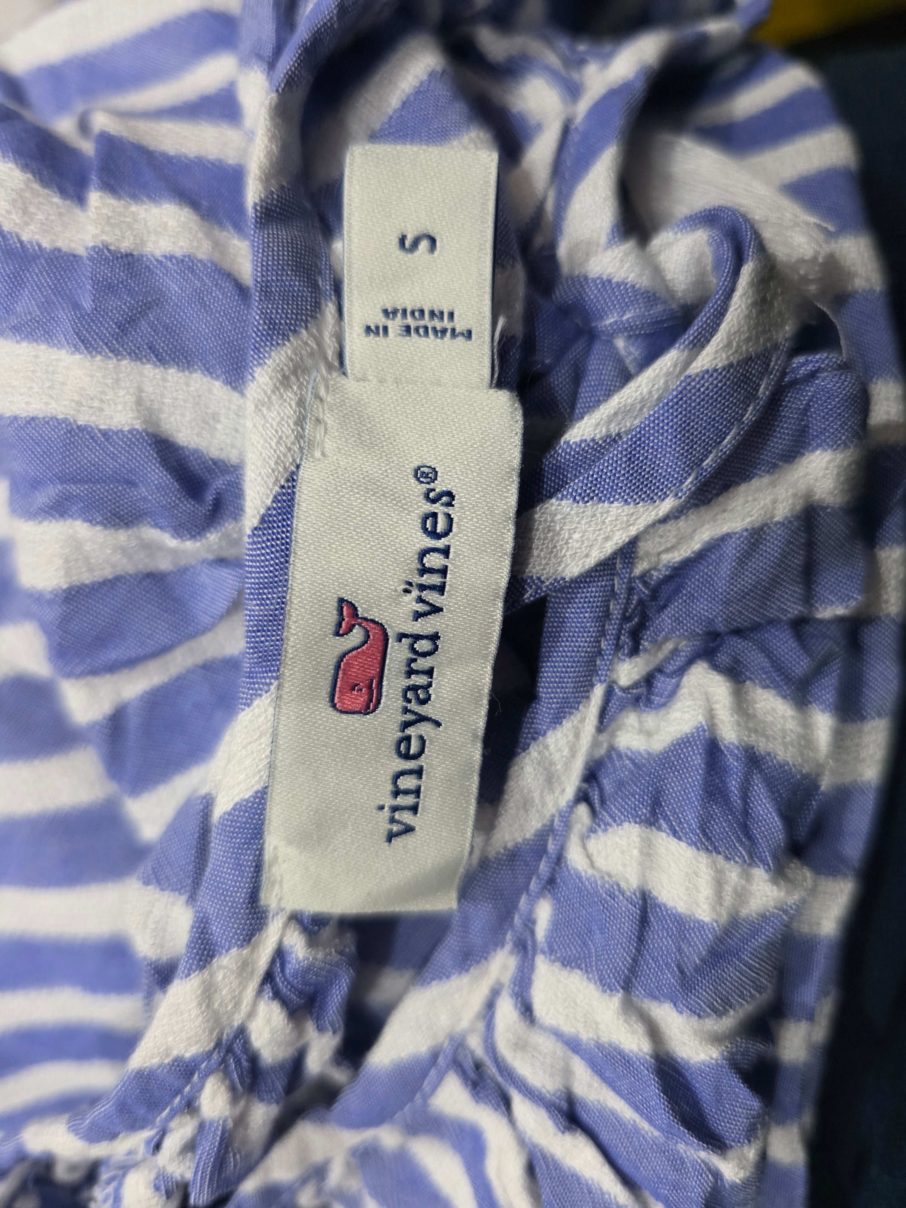 Blusa Vineyard Vines de Mujer rayada blanco/azul com cordon talla Chica