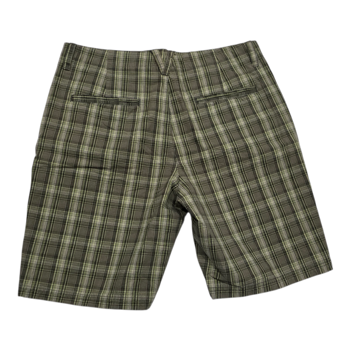 Bermuda Columbia de Mujer talla 8 cuadriculado color verde/cafe