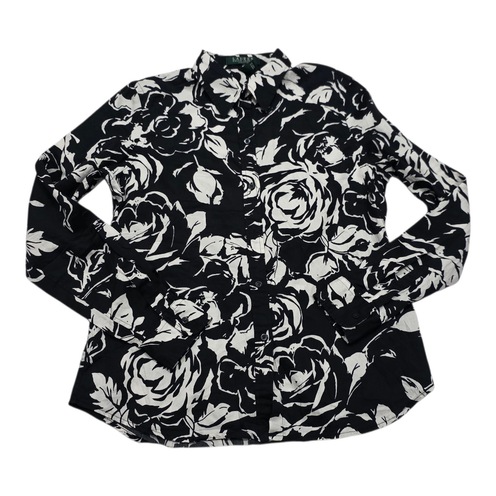 Camisa Ralph Lauren negra floreada de Mujer