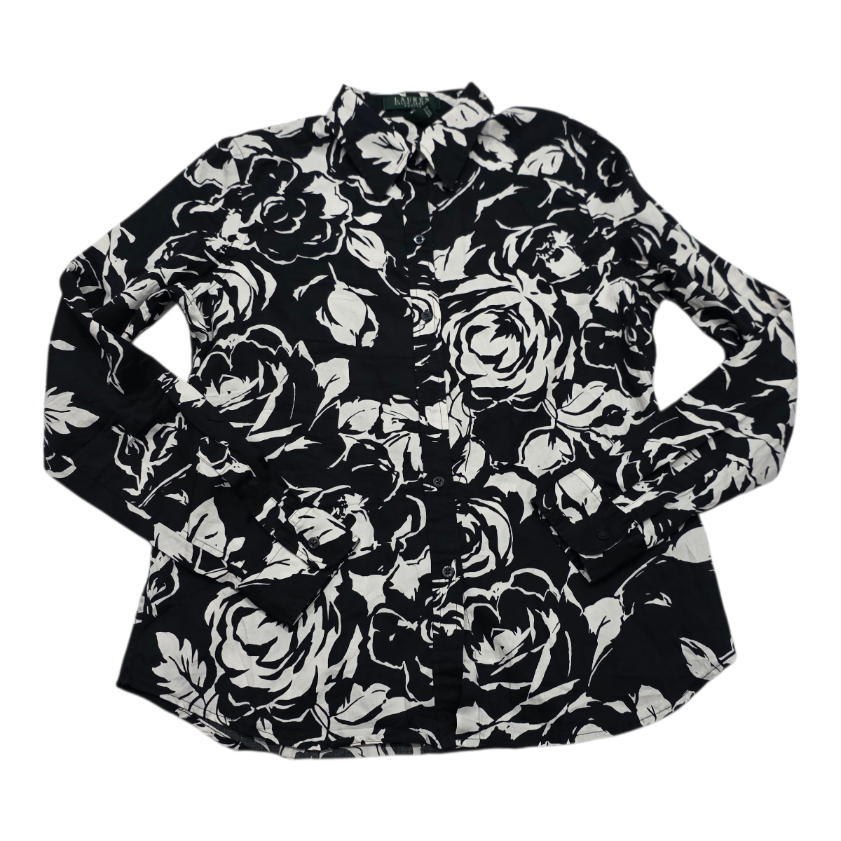 Camisa Ralph Lauren negra floreada de Mujer