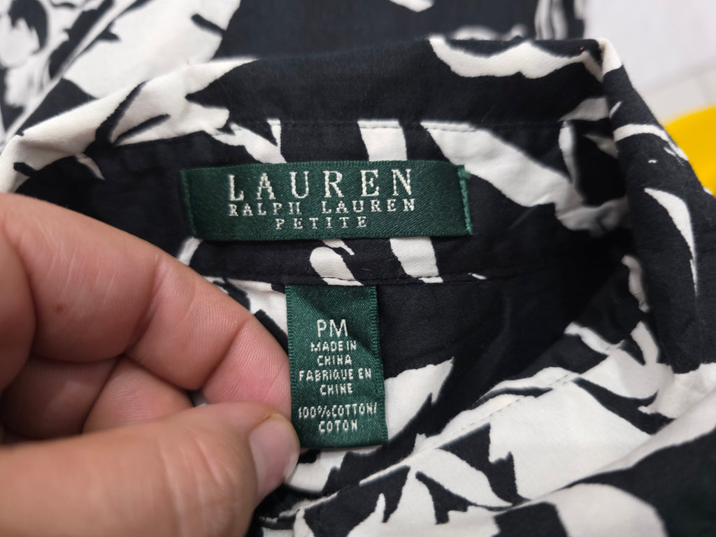 Camisa Ralph Lauren negra floreada de Mujer