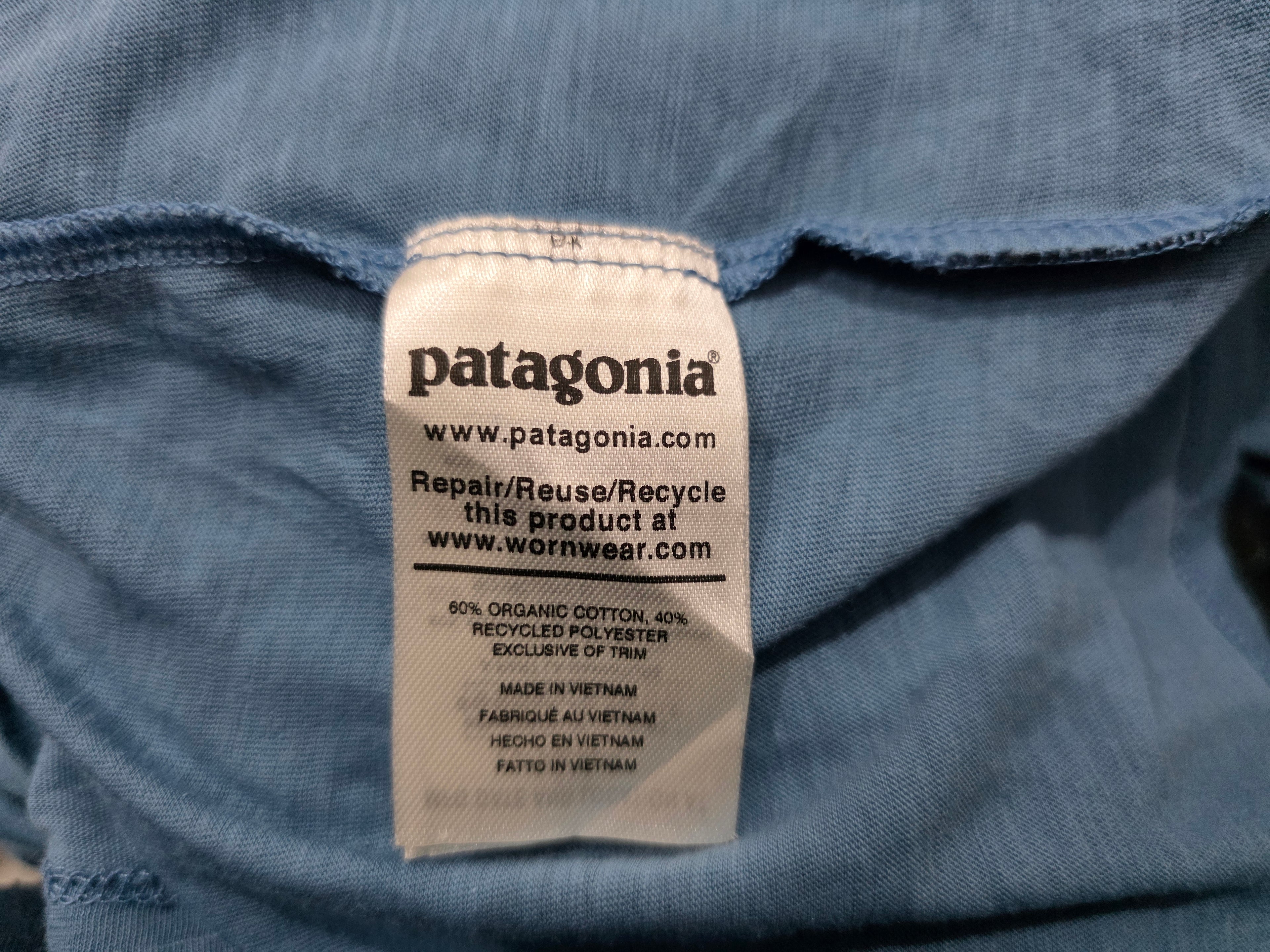 Playera Patagonia azul acero manga corta