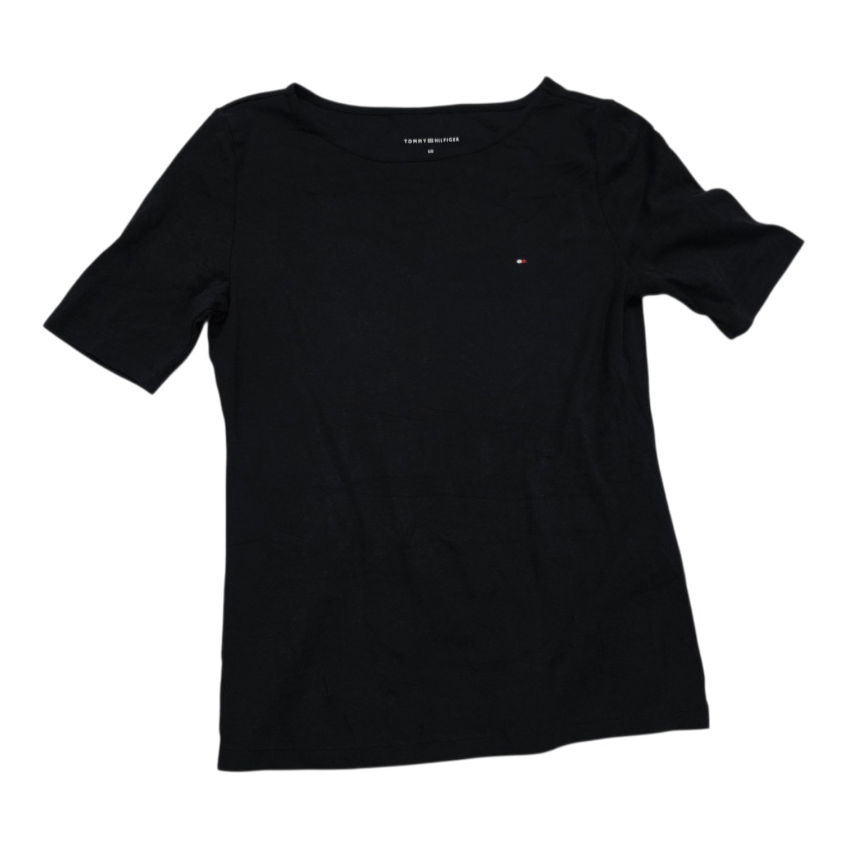 Playera Tommy Hilfiger de Mujer manga corta color negro $