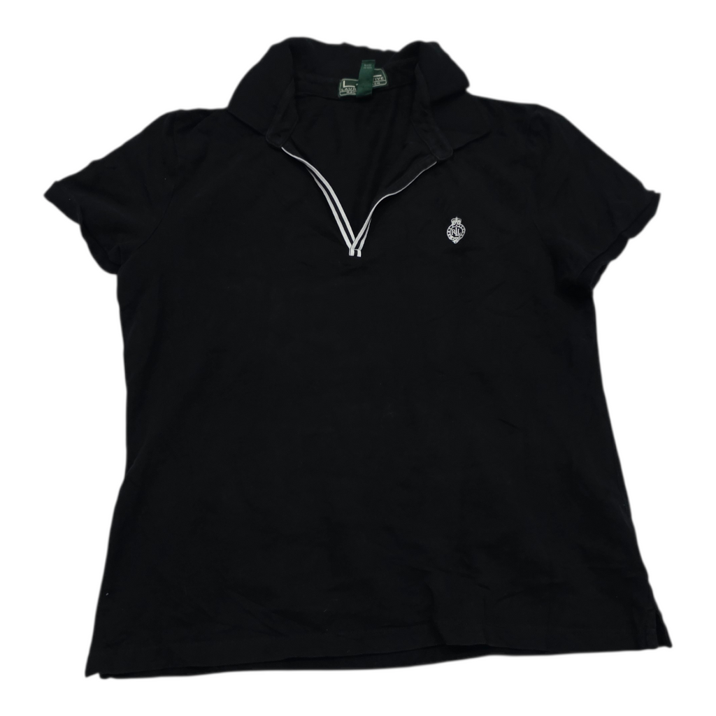Playera Ralph lauren de Mujer color negro con cuello talla Grande