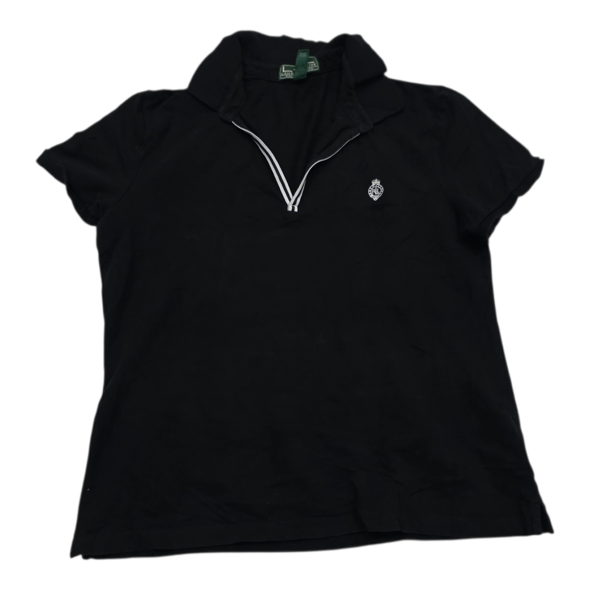 Playera Ralph lauren de Mujer color negro con cuello talla Grande
