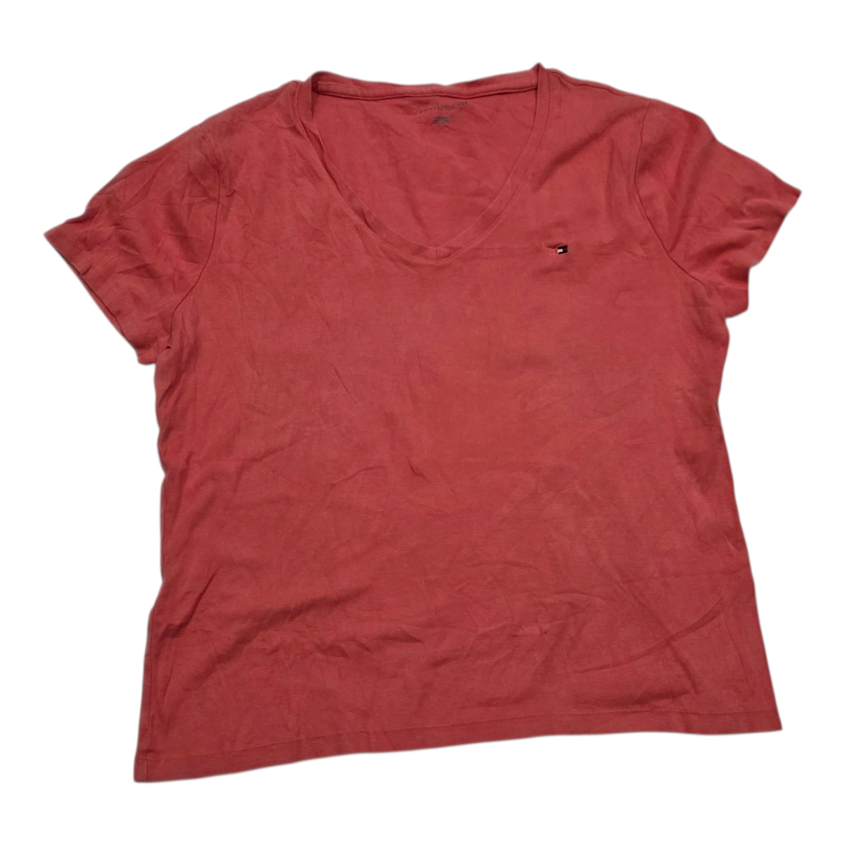 Playera Tommy Hilfiger de Mujer color coral manga corta Extra Extra Grande